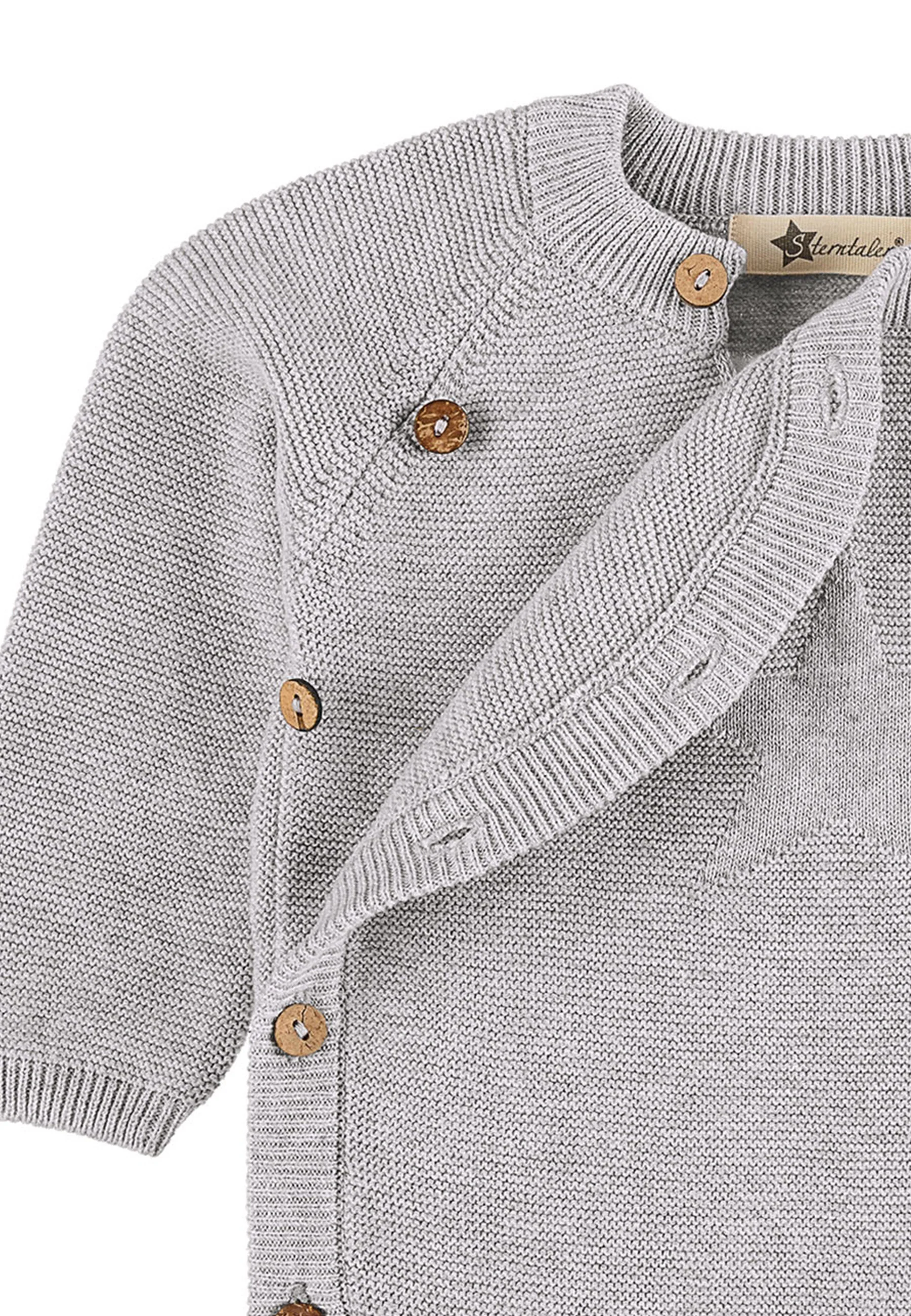 GOTS Strick-Jacke uni in Grün, Marine oder Grau