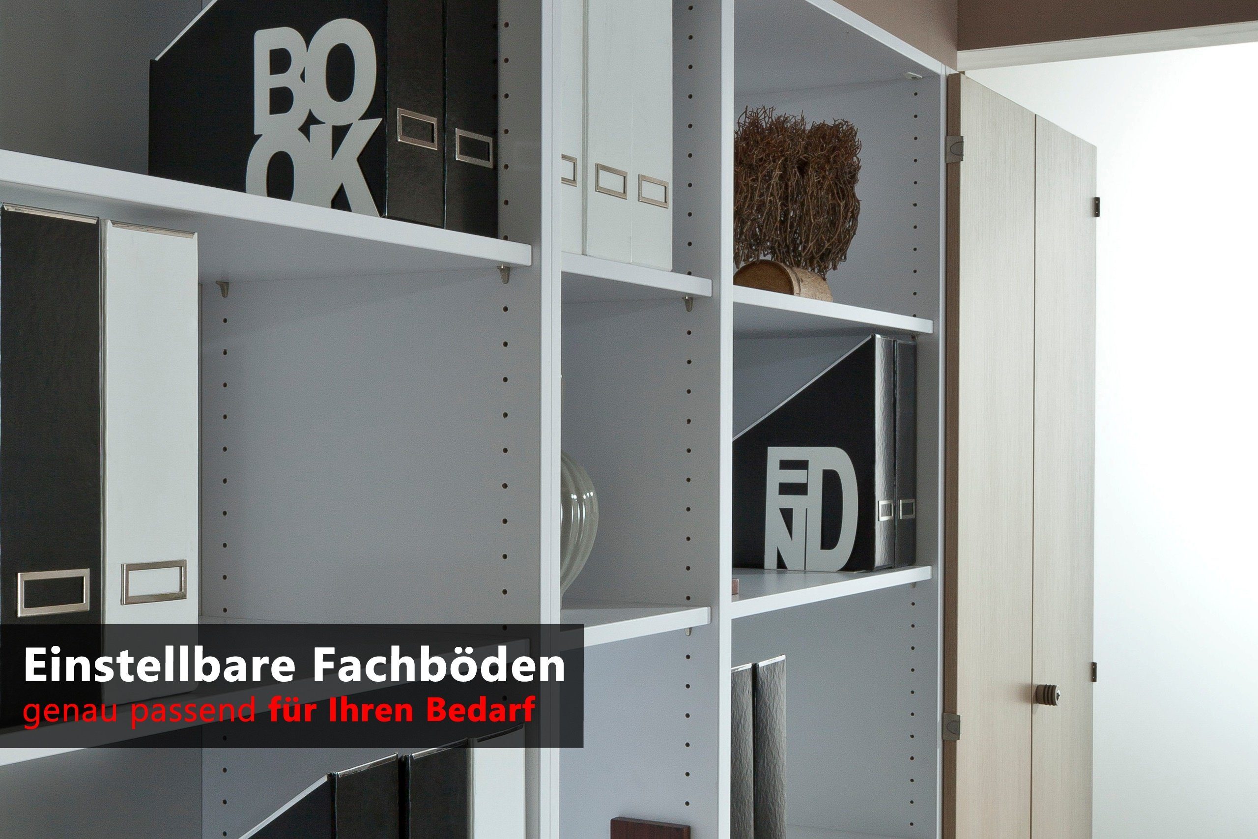 bümö Aktenregal office Regalschrank - 5 Ordnerhöhen, Dekor: Grau