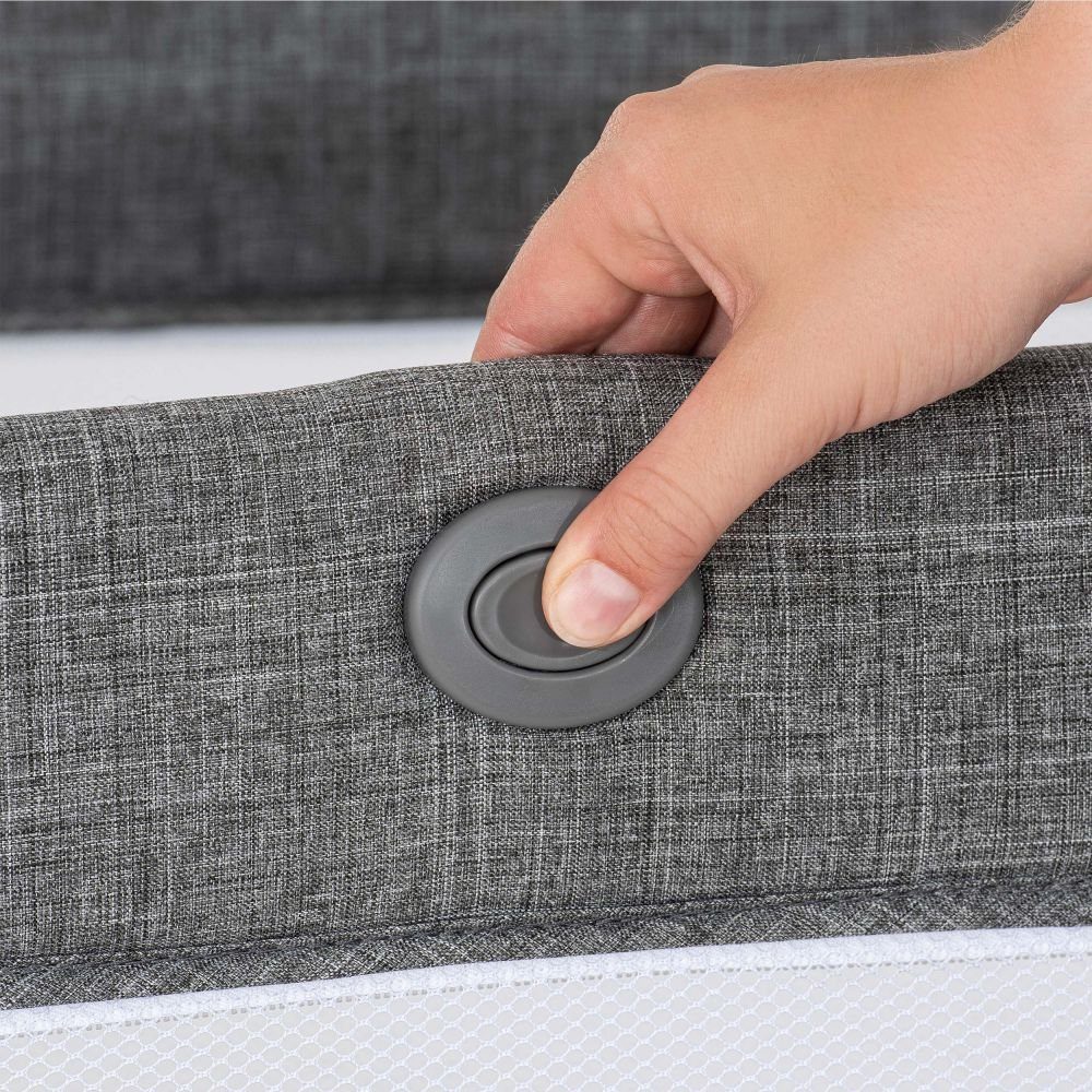 Hauck Baby-Reisebett Play'n Relax Center - Melange Charcoal, 7-tlg., Kinderreisebett mit Matratze, Insektenschutz, Wickelauflage - faltbar