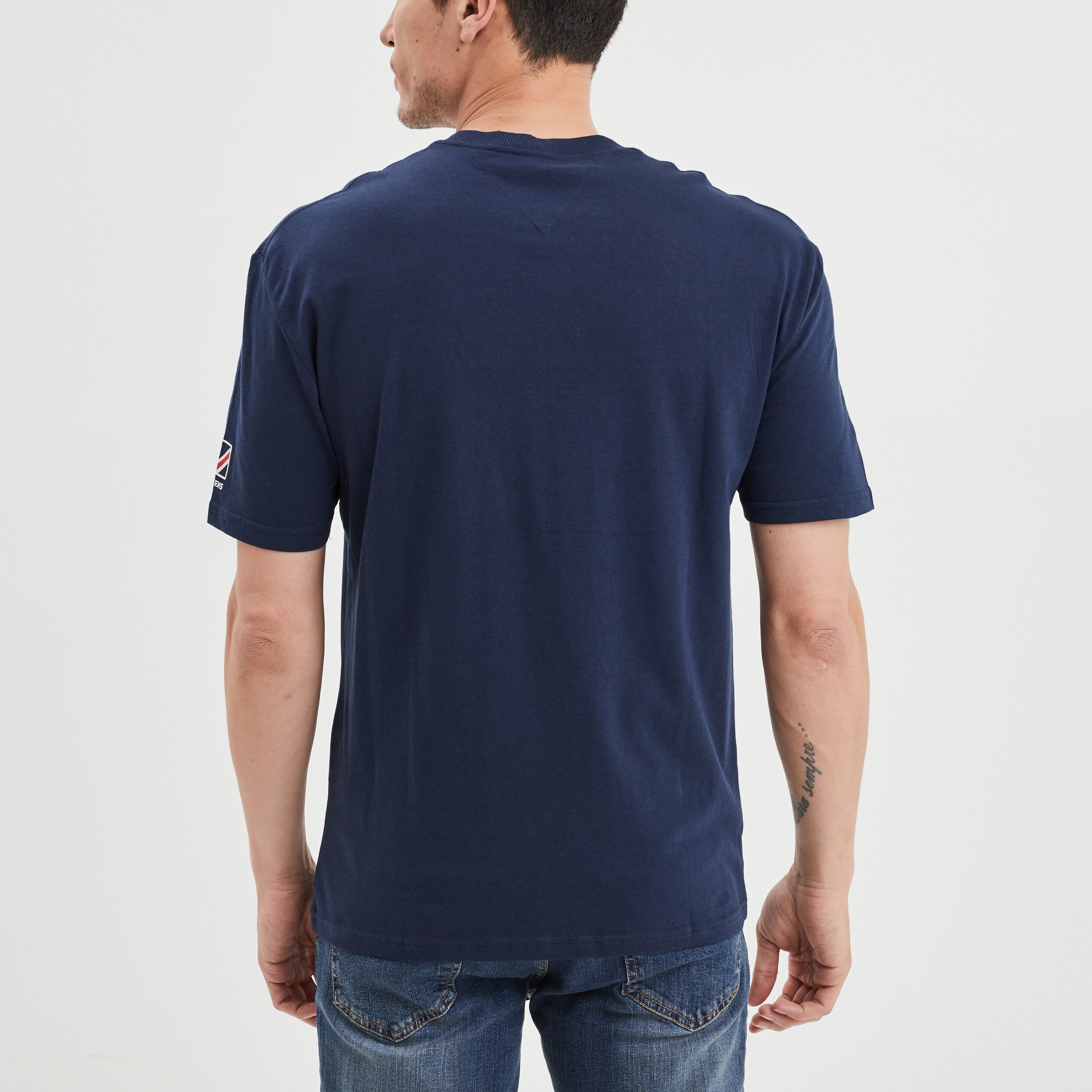 T-shirt oversize coton Creeks bleu marine homme | La Halle