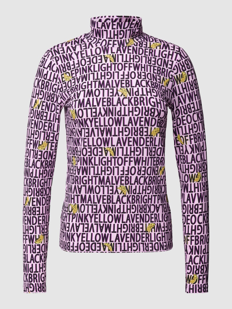 Longsleeve mit Stehkragen in flieder