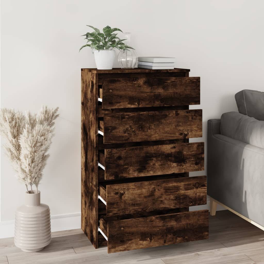 vidaXL Kommode Schubladenschrank Räuchereiche 60x36x103 cm Holzwerkstoff (1 St)
