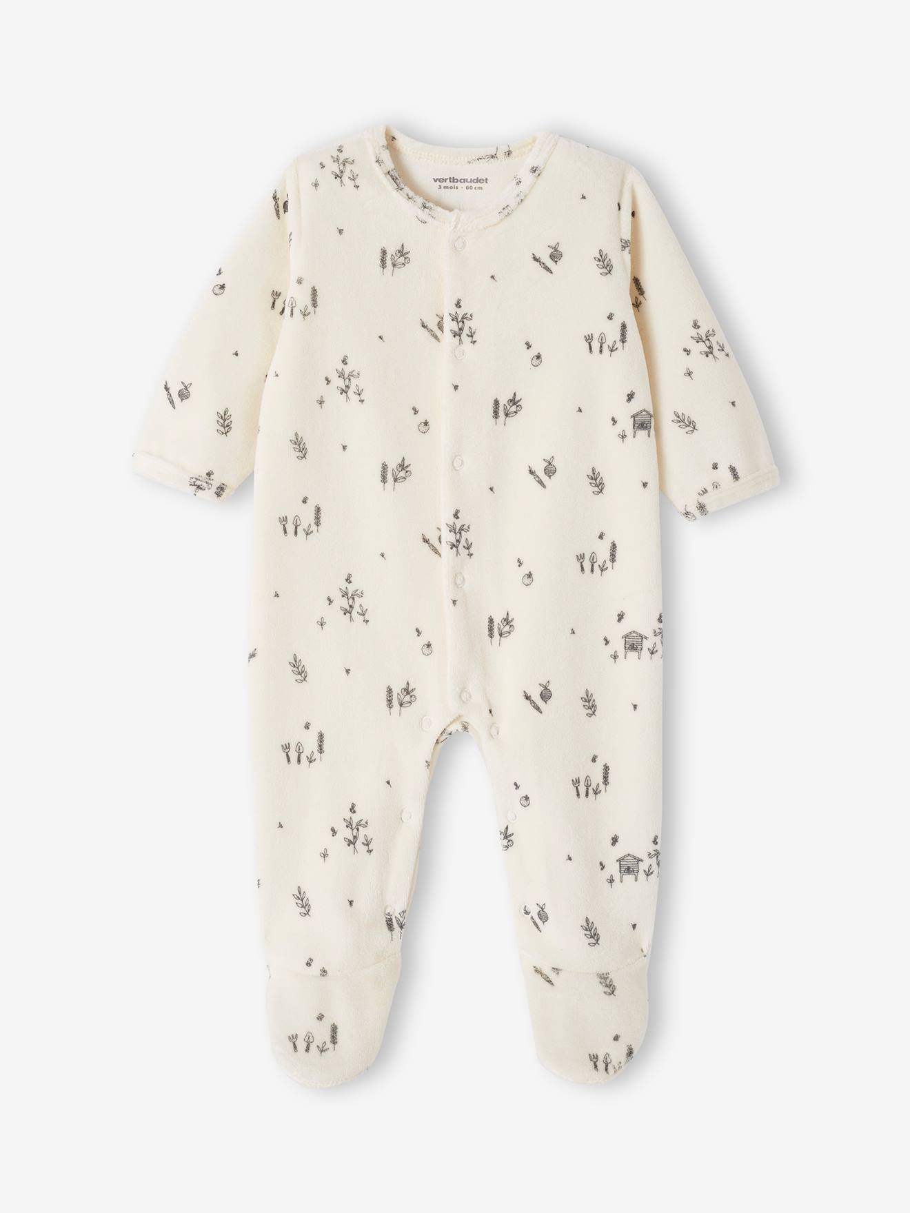 Lot de 2 dors-bien bébé en velours ouverture naissance cappuccino