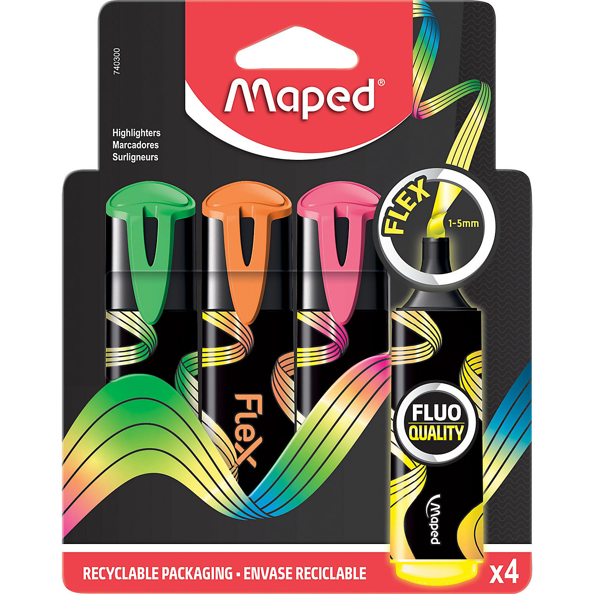 Textmarker FLUO PEPS FLEX, 4 Farben