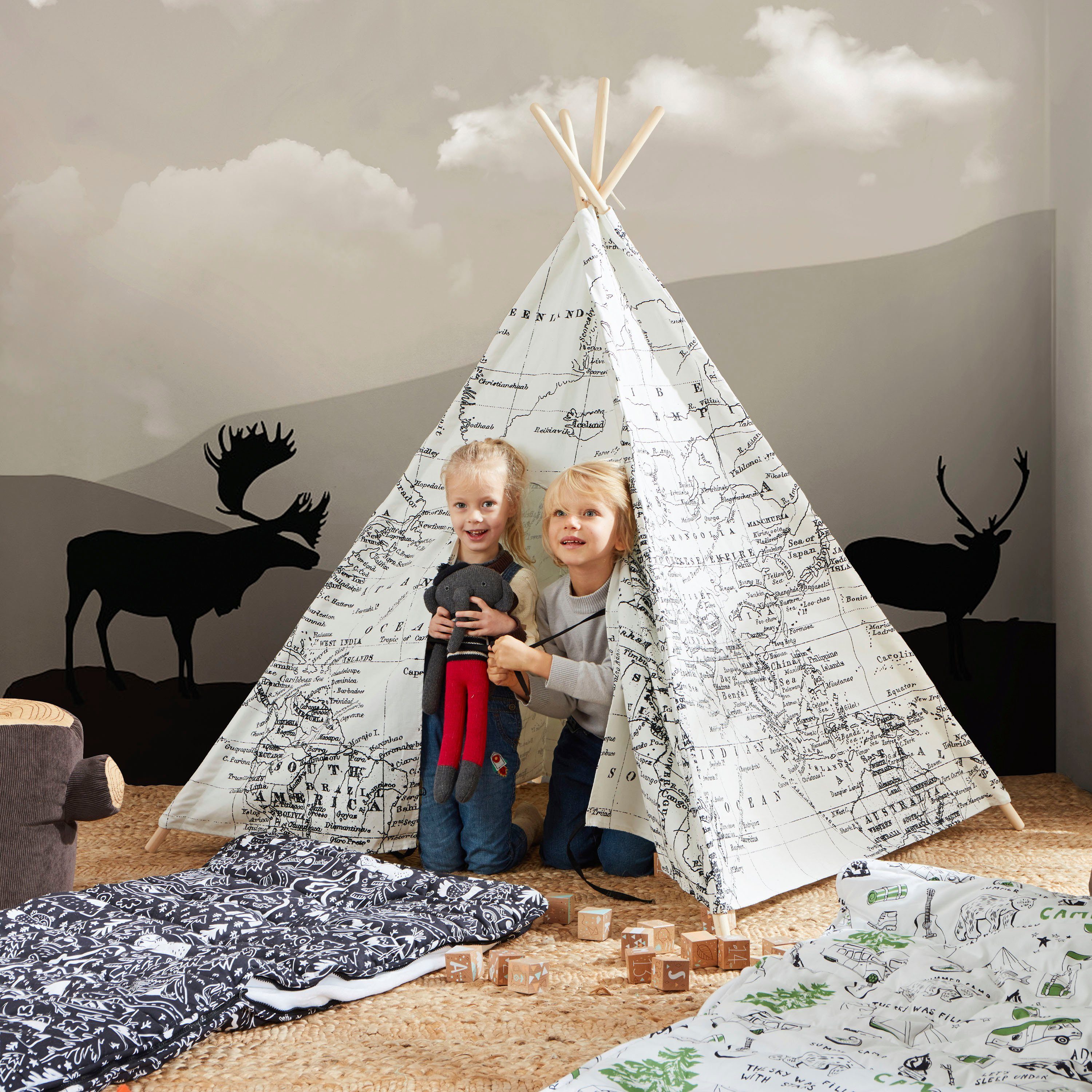 Sunny Tipi-Zelt Weltkarte