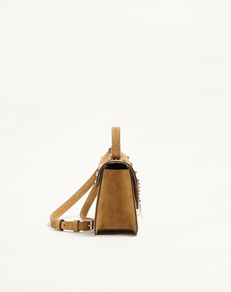 Bolsa de ombro pequena Valentino Garavani Rockstud em camurça