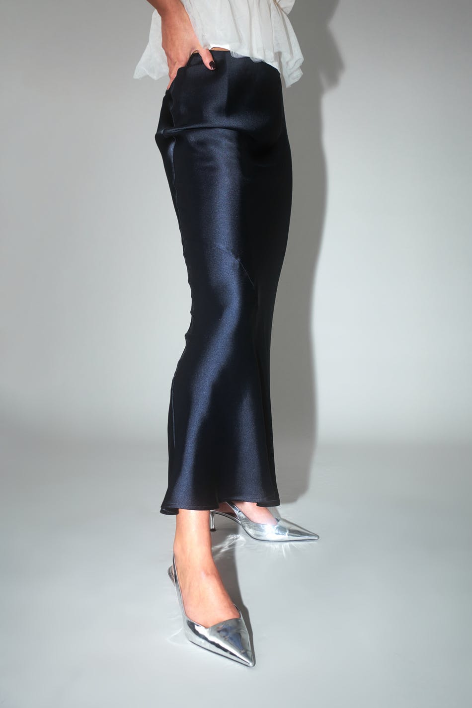 Satin maxi skirt