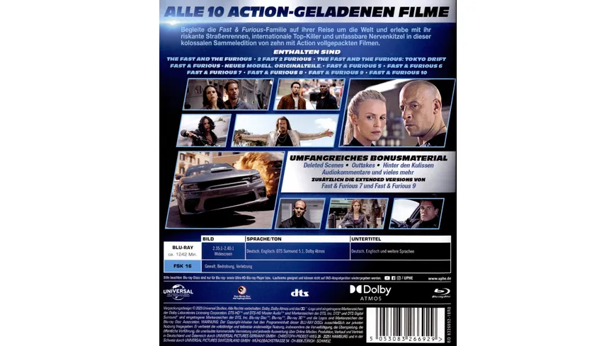 Fast & Furious - 10-Movie-Collection  [10 BRs]