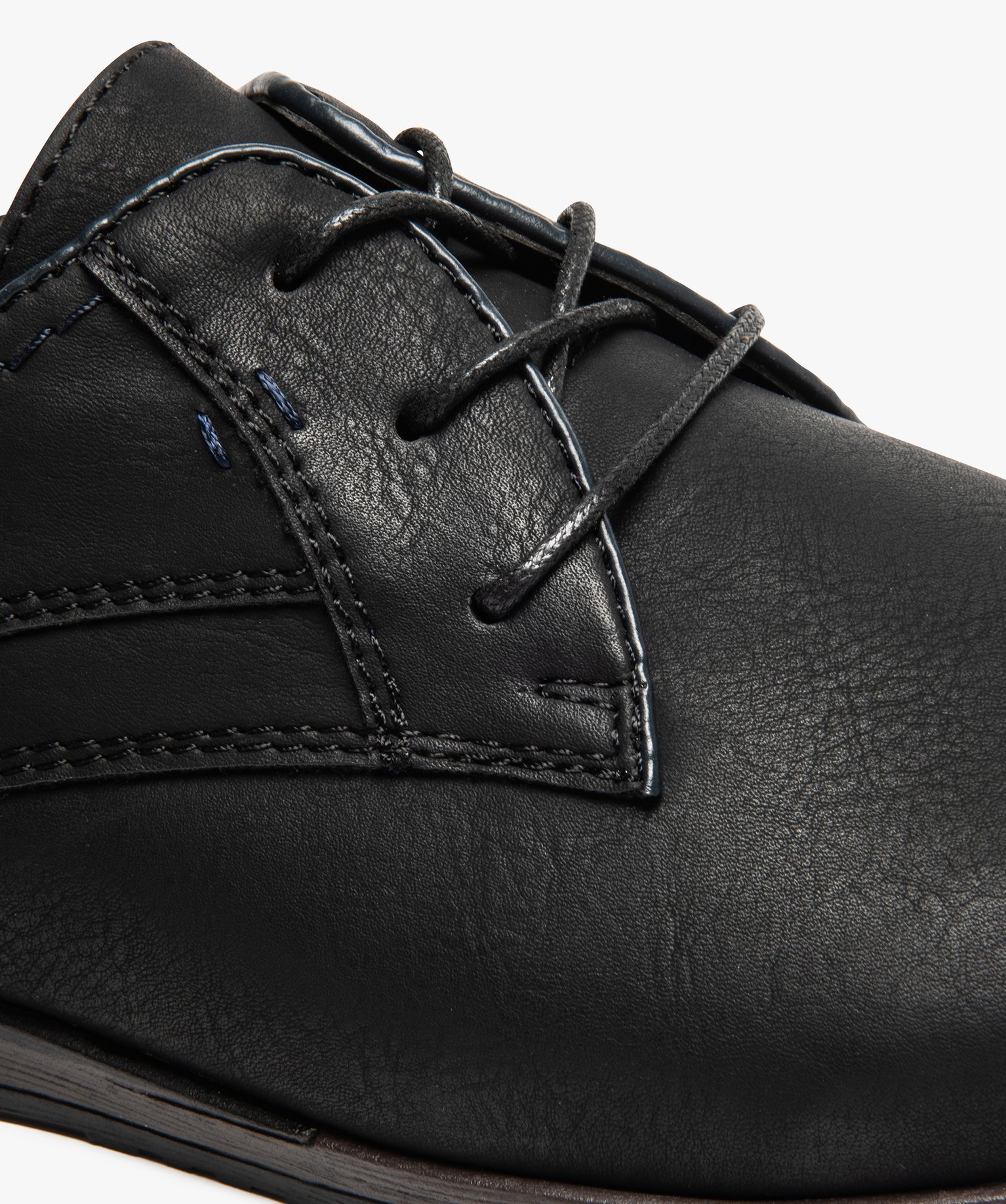 Derbies homme unis avec surpiqres contrastées noir | GEMO