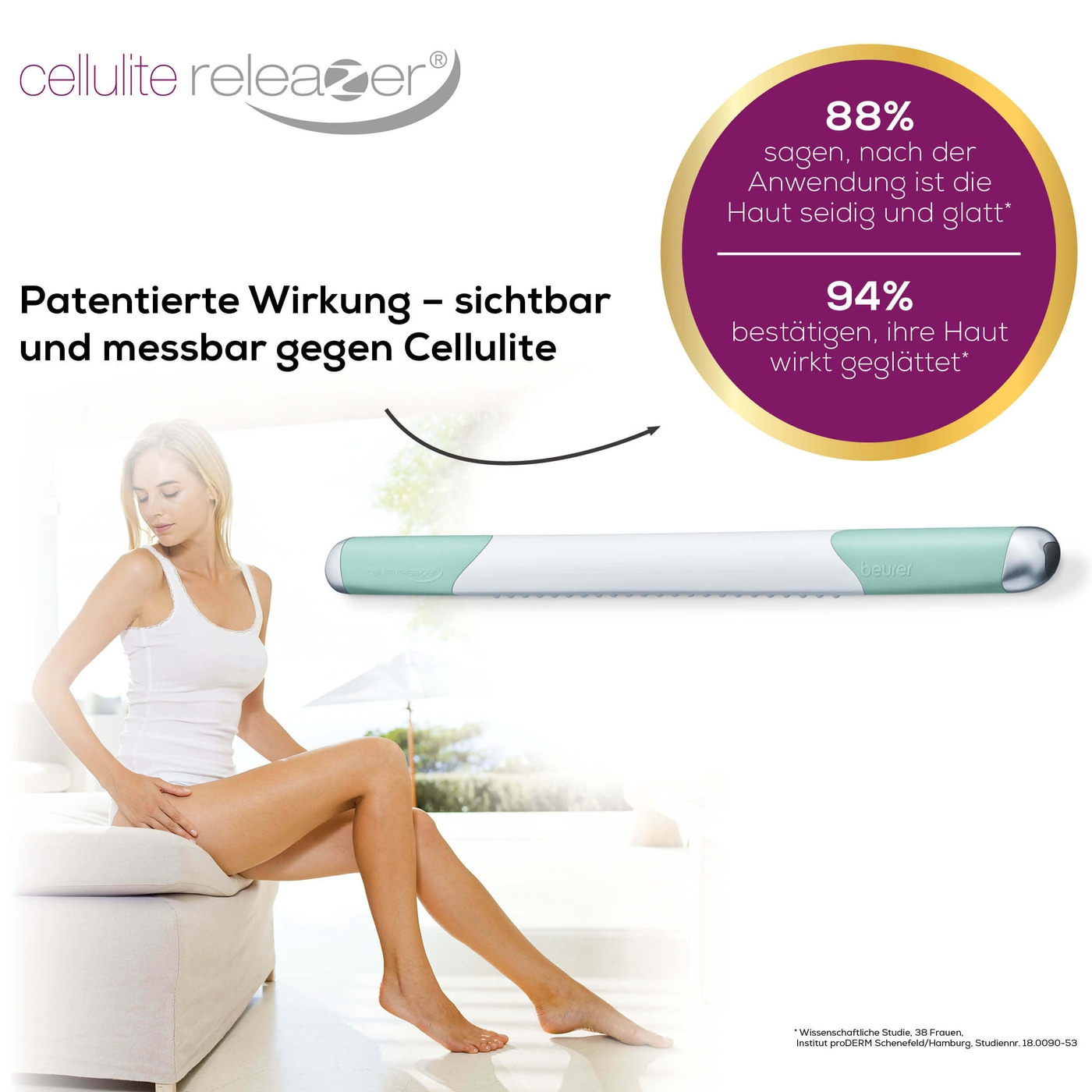 Beurer cellulite releaZer®-Cellulite Massage Gerät verringert Cellulite – klinisch getestet