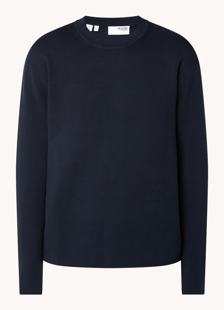 Selected Homme  Grofgebreide pullover in biologische katoenblend