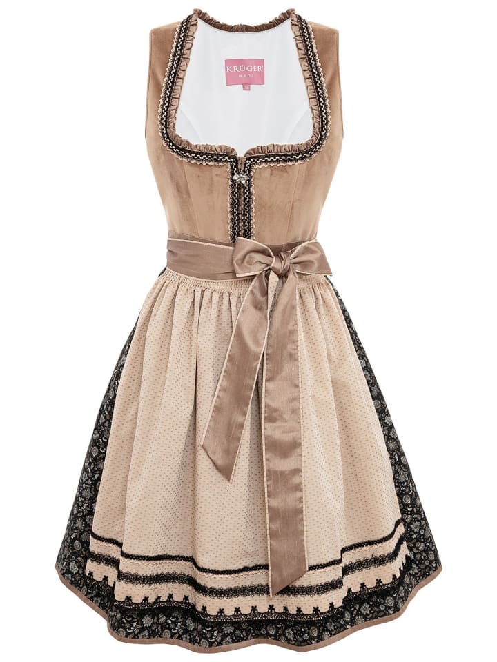 KRÜGER Midi Dirndl SELENE in hellbraun günstig kaufen