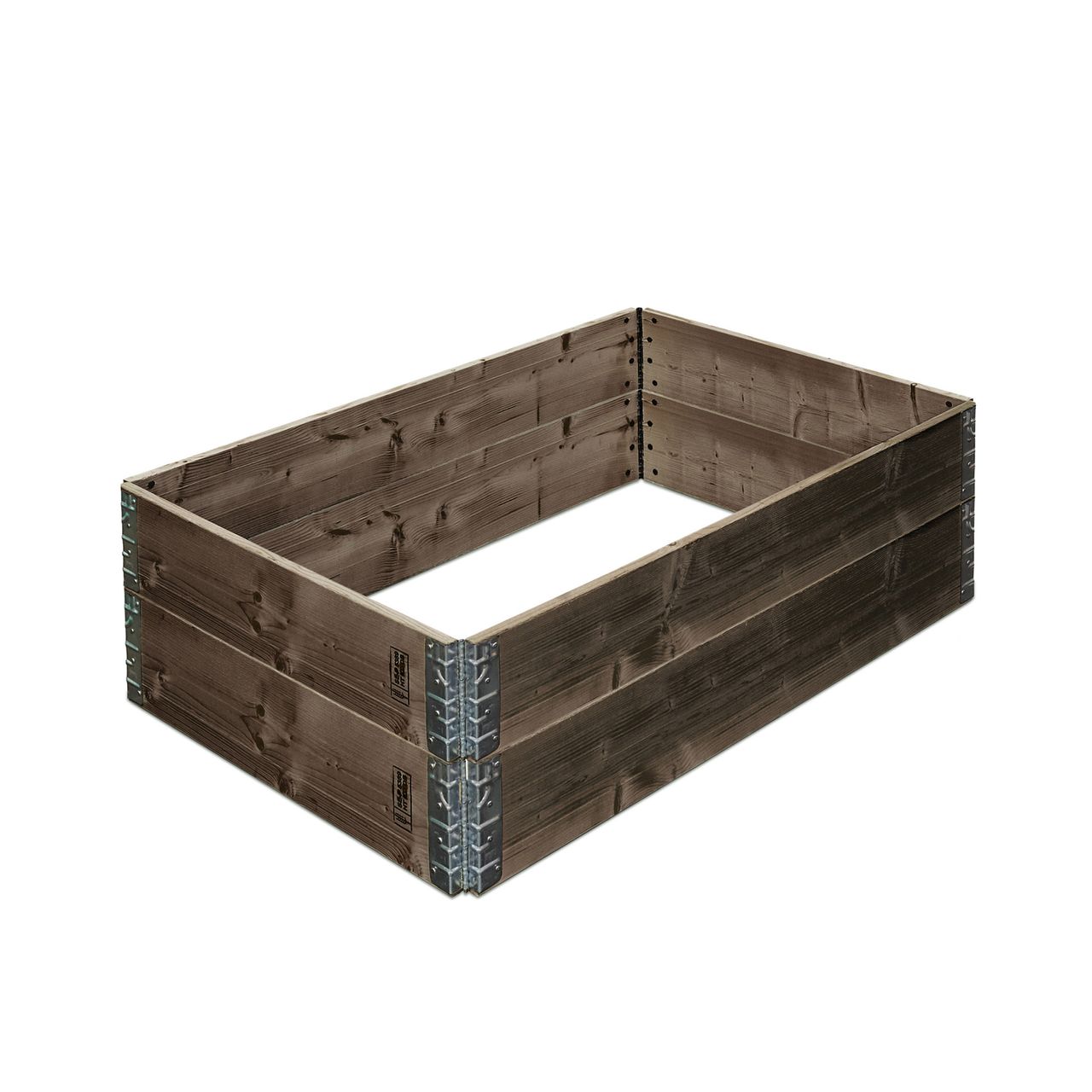 Weles Hochbeet Pflanzbeet 120 x 80 x 19,5 cm aus Fichtenholz 2er Set, erweiterbar, grau lasiert