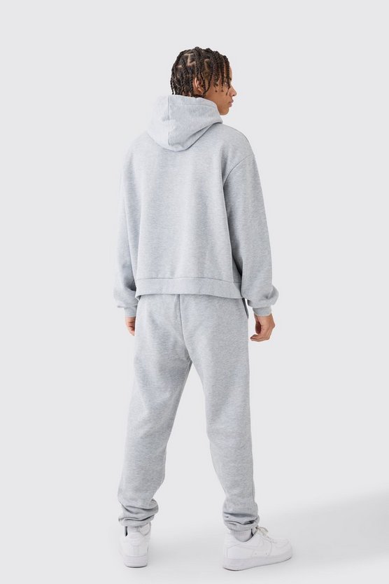 Kastiger Oversize Trainingsanzug mit Kapuze und Print