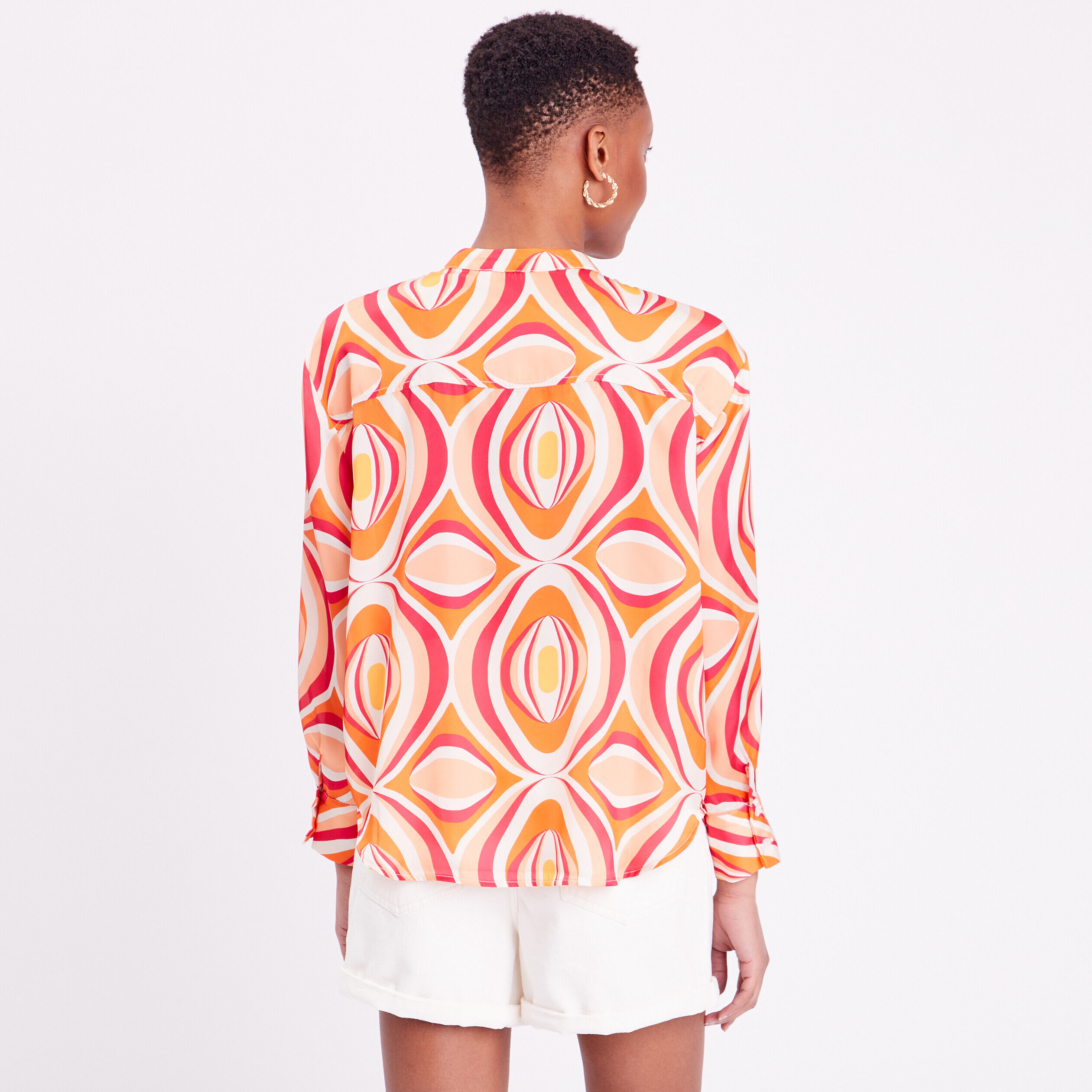 Chemise manches longues blanc femme | Cache Cache