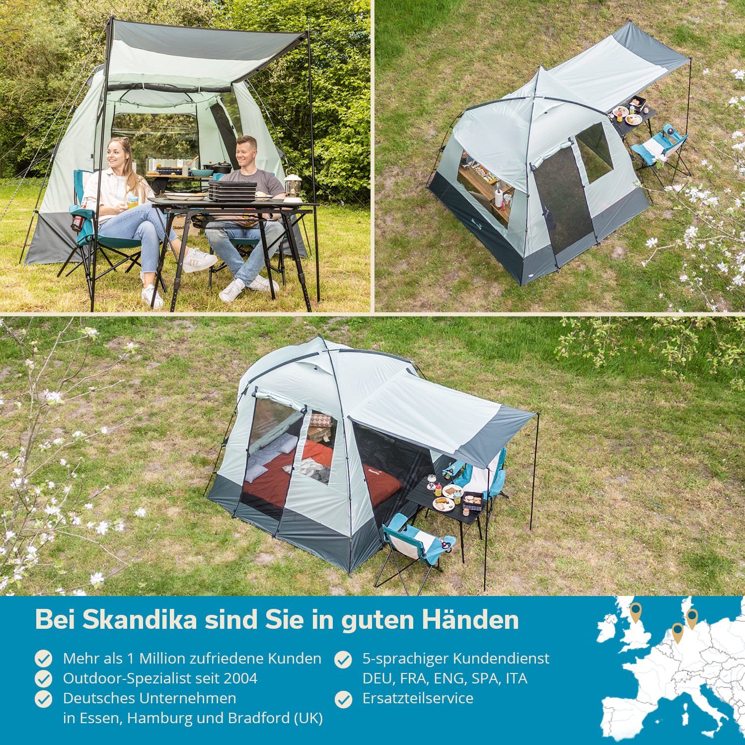 Skandika Kuppelzelt Mehrzweckzelt, Familienzelt, Kuppelzelt, Küchenzelt, Pavillon für Garten
