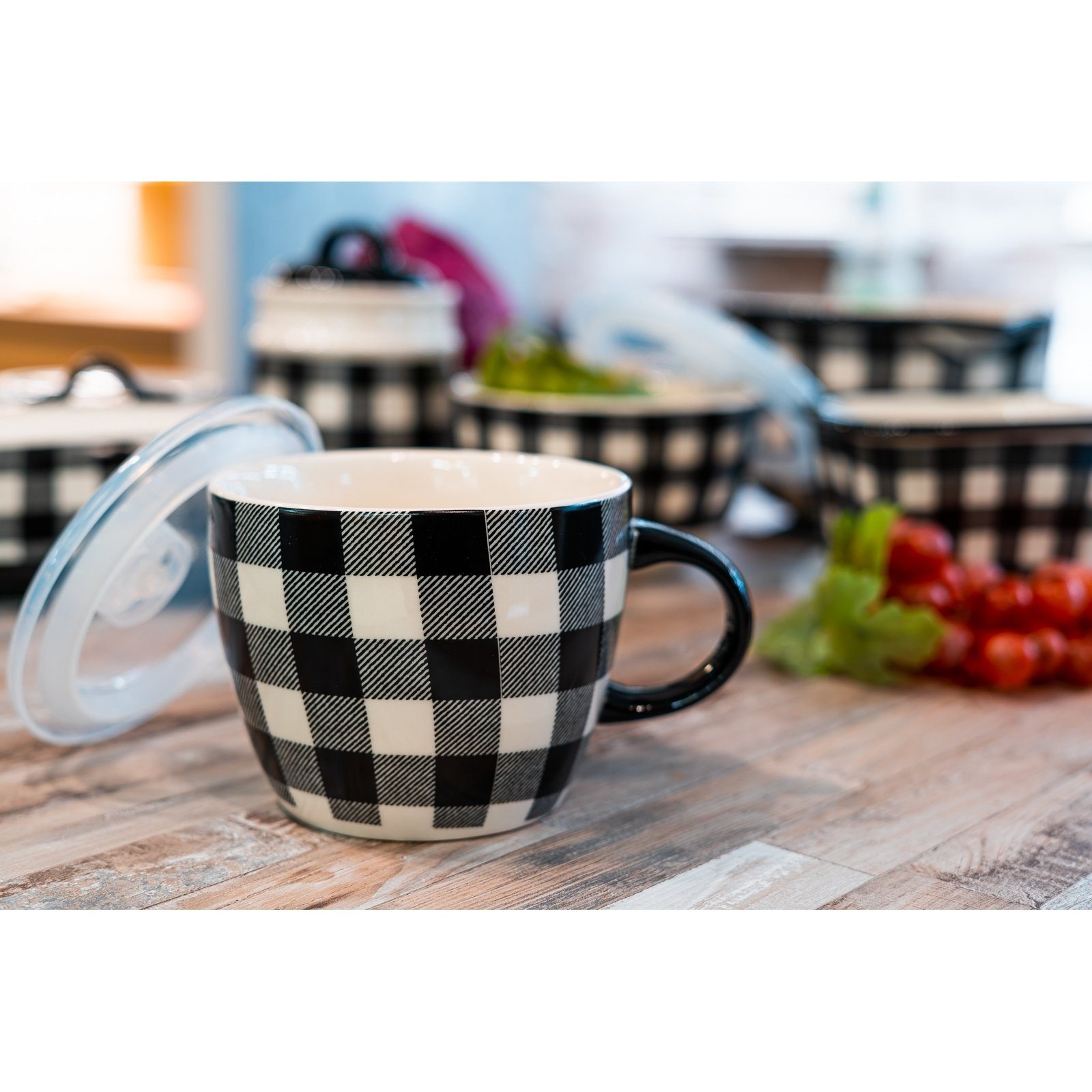 Neuetischkultur Suppenschüssel Suppentasse 0,5 Liter Keramik gemustert, Keramik, (1-tlg)