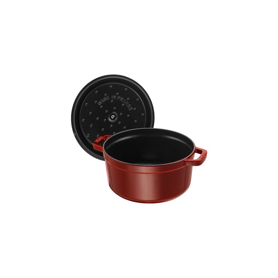 Cocotte 24 cm, rund, Grenadine-Rot, Gusseisen