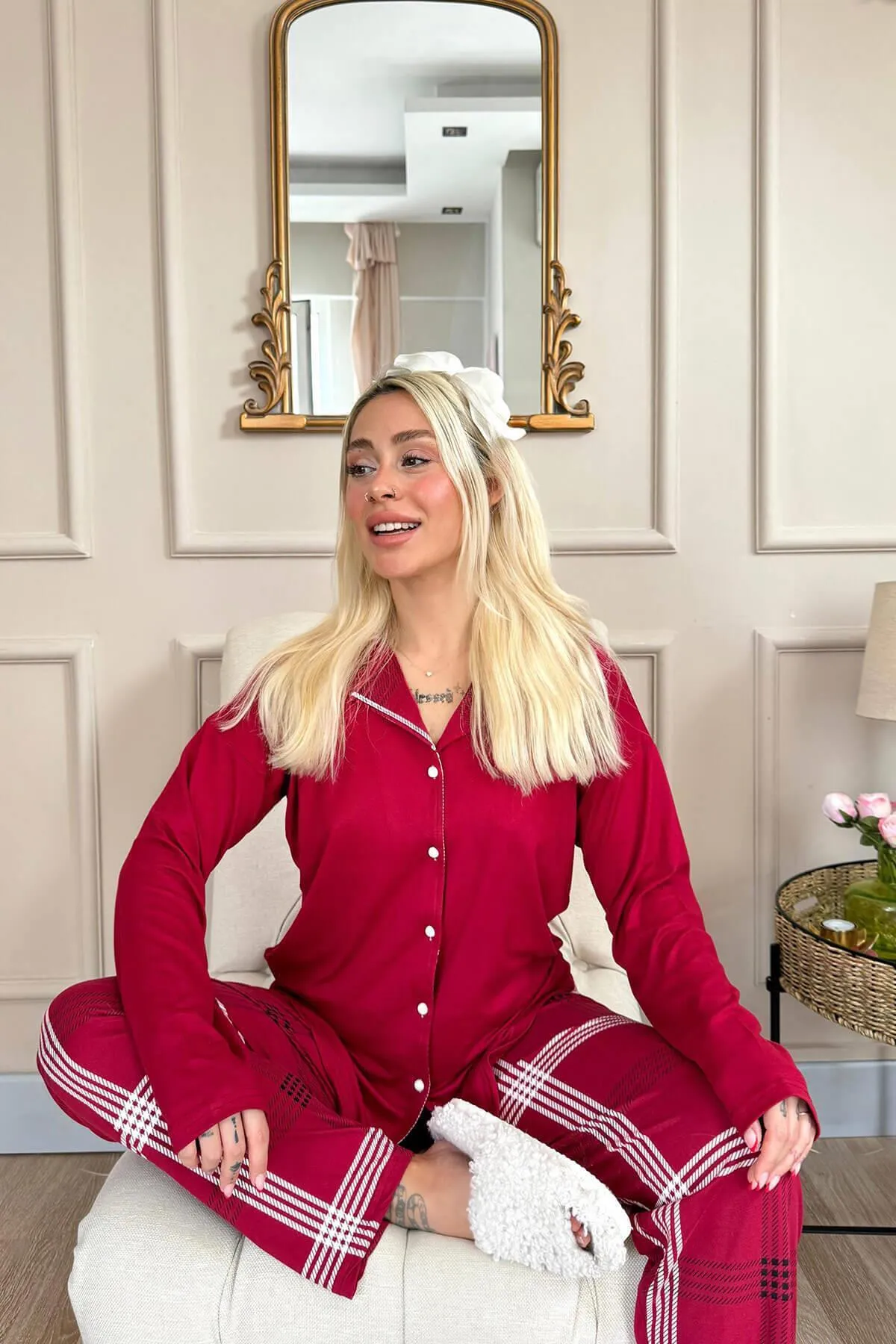 Pijamaevi  Pyjama set - Bordeaux - Muster