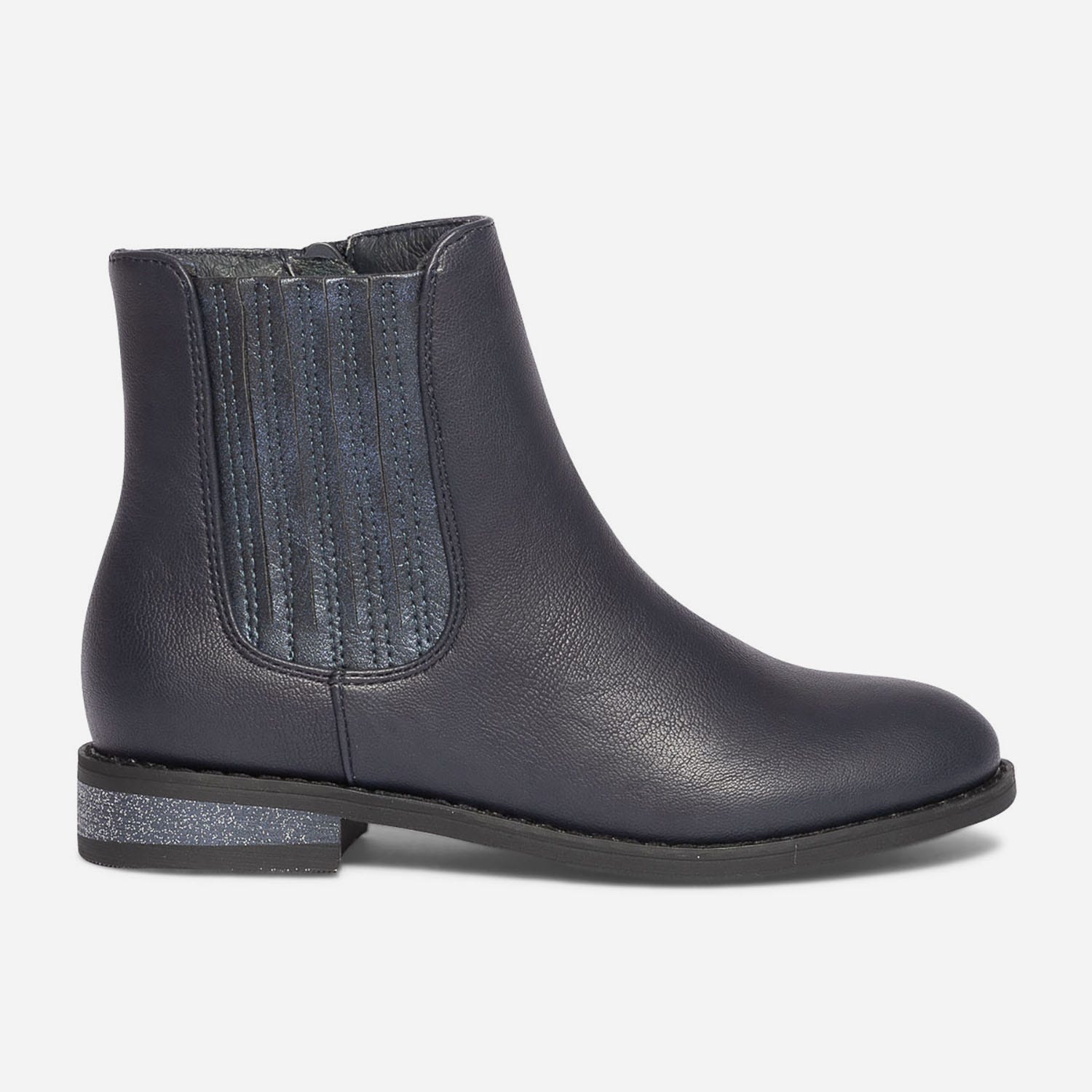 Chelsea boots marine à talon pailleté
