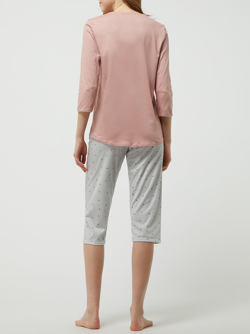 Modern Fit Pyjama aus Baumwolle Modell 'Sweet Dreams' in rosa