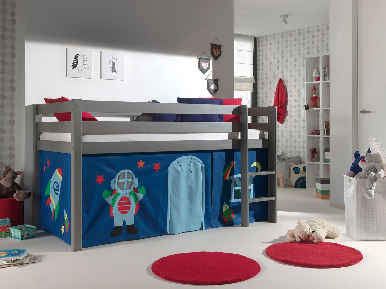 VIPACK Spielbett Pino mit Textilset Vorhang 