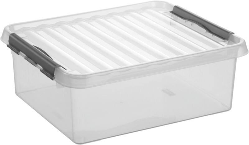 Sunware Aufbewahrungsbox Kunststoff Q Line Transparent 25 Liter 170 (H) x 425 (B) x 330 (T) mm 6 Stück