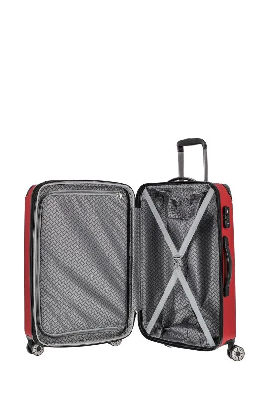 Travelite City Trolley mit 4 Rollen M 68cm EXP 78 Liter - Rot