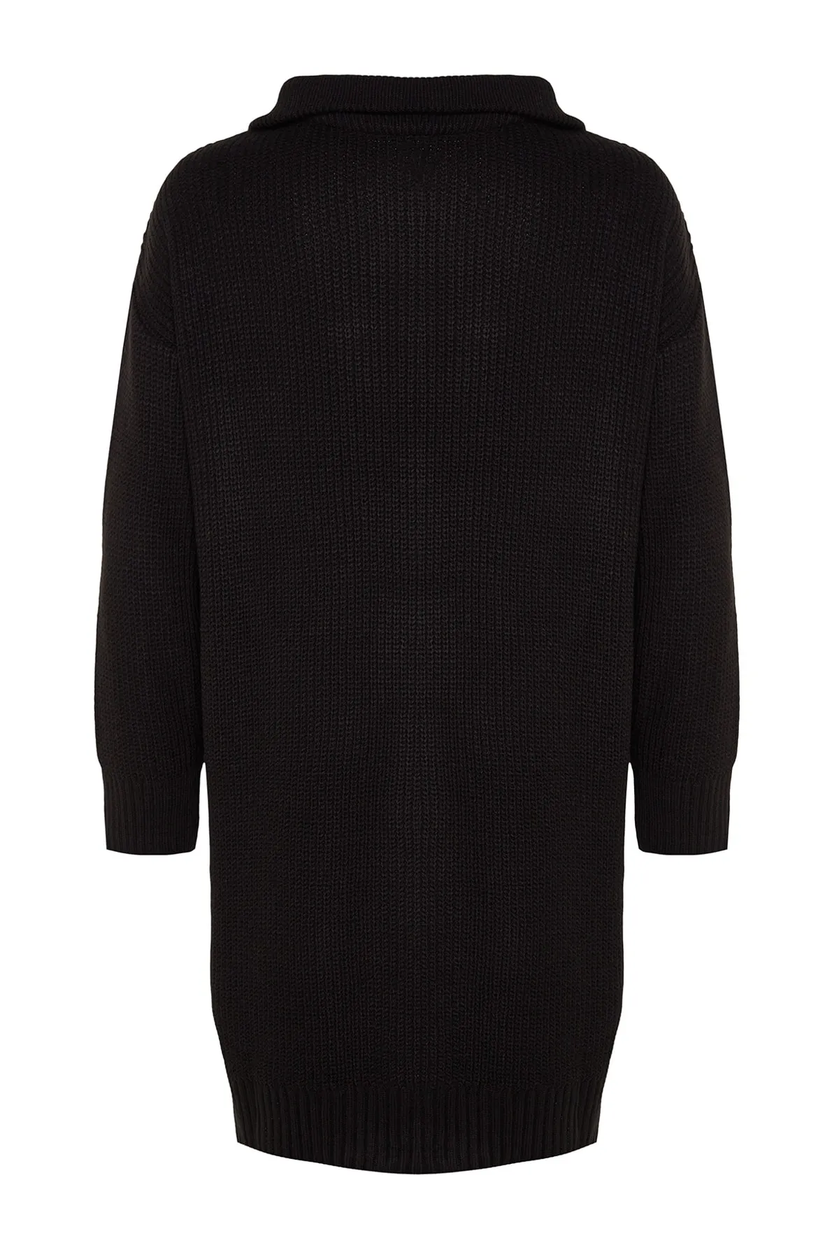 Trendyol Collection  Schwarzes Mini-Strickkleid mit Reißverschluss TWOAW24EL00062