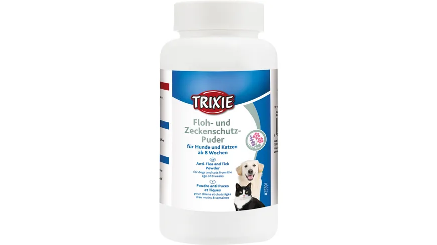 Trixie Floh/Zeckenschutz-Puder** für Hunde & Katzen ab 8 Wochen Inhalt: 150 g 150 g