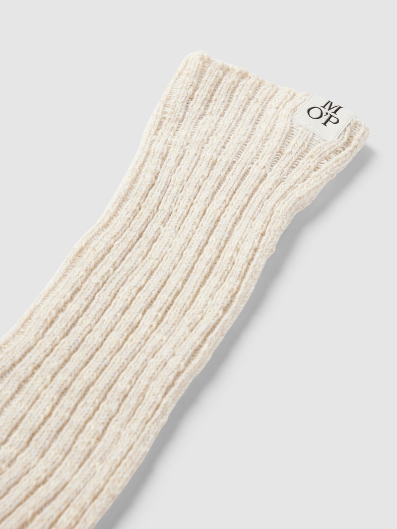 Socken mit Label-Detail Modell 'Henriette' in offwhite