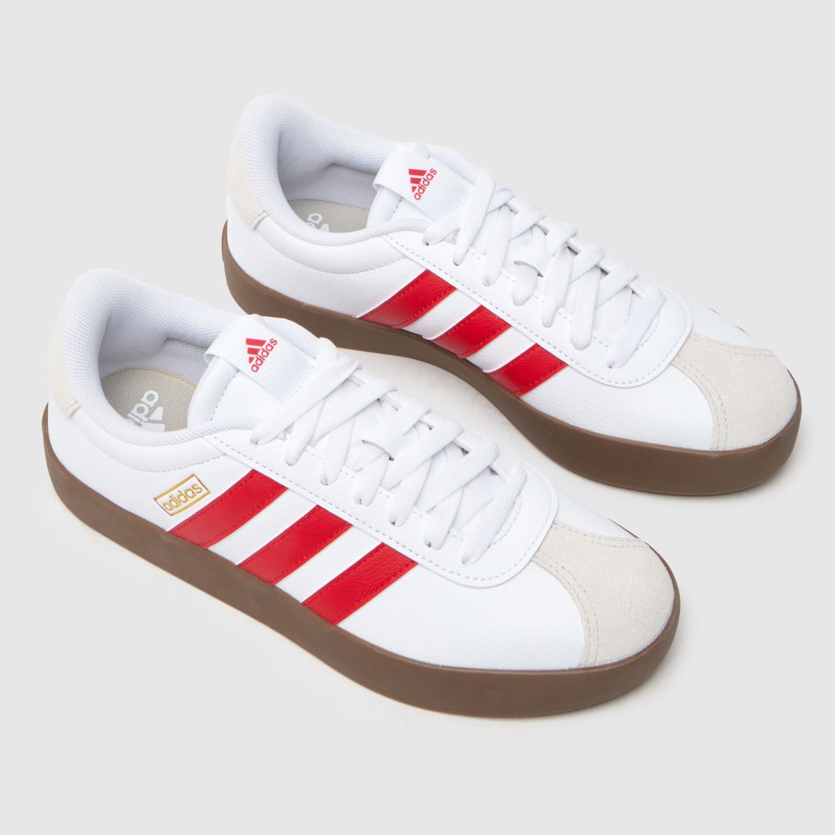 adidas vl court 3.0 träningsskor i vitt och rött