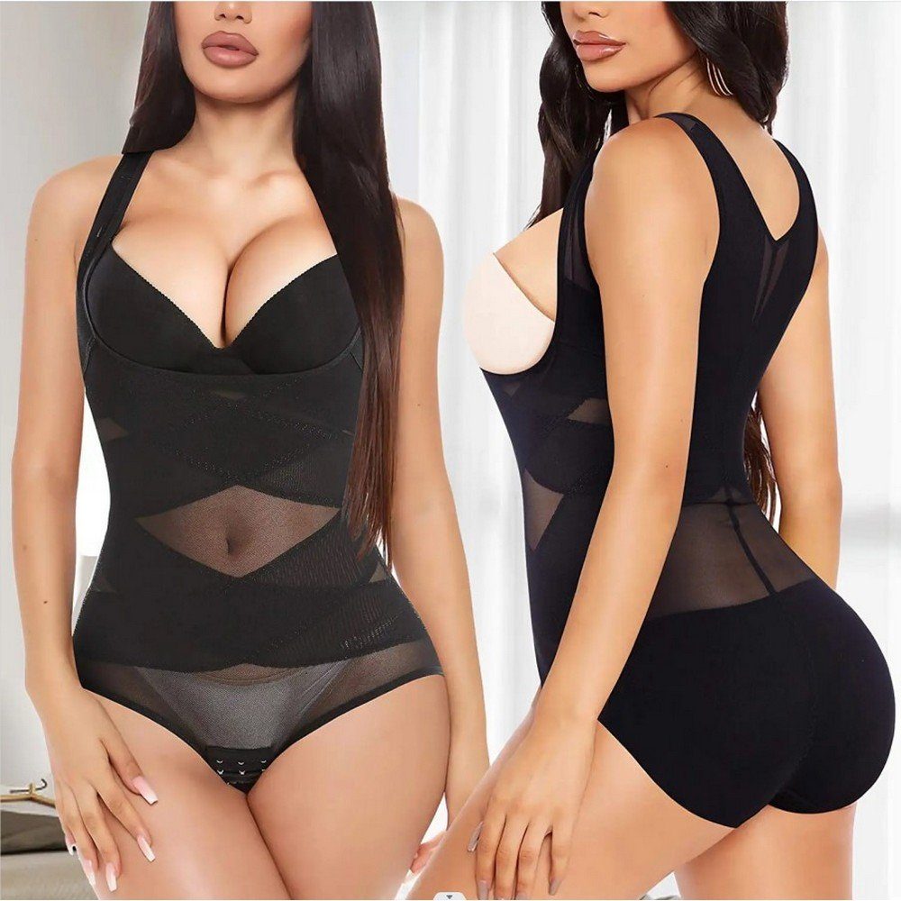 Ronner UG Shaping-Body Damen Bauchweg Miederwaren geknöpfte Unterwäsche Shapewear Slipeffekt