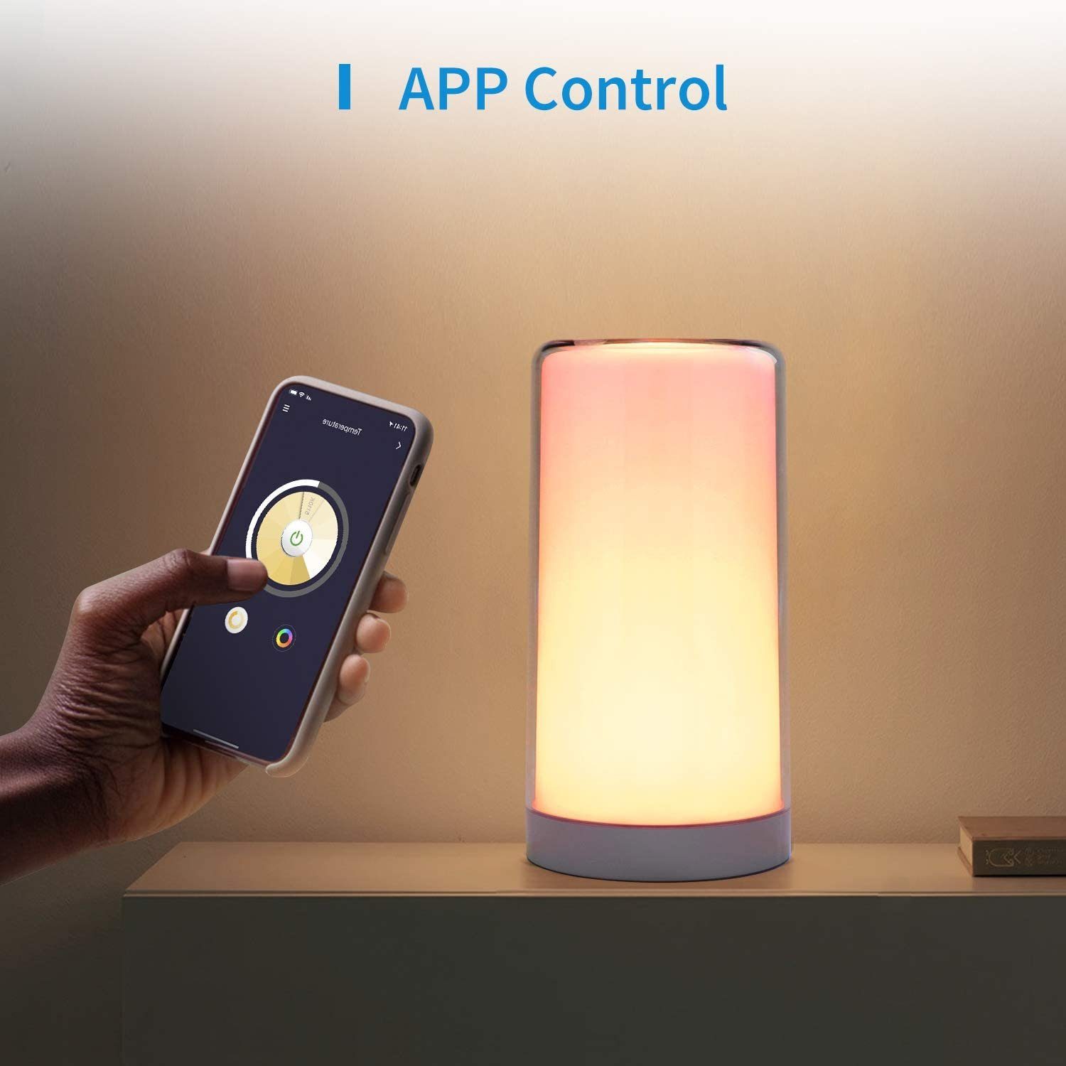 Meross Smarte LED-Leuchte Meross Smart Wi-Fi Ambient Light - smarte LED-Tischlampe, LED fest integriert, Tageslichtweiß, warmweiß, kaltweiß, bunt, 16 Mio. Farben, 2700-6500K dimmbares Weiß, Tischlampe, Tischleuchte, stellbar