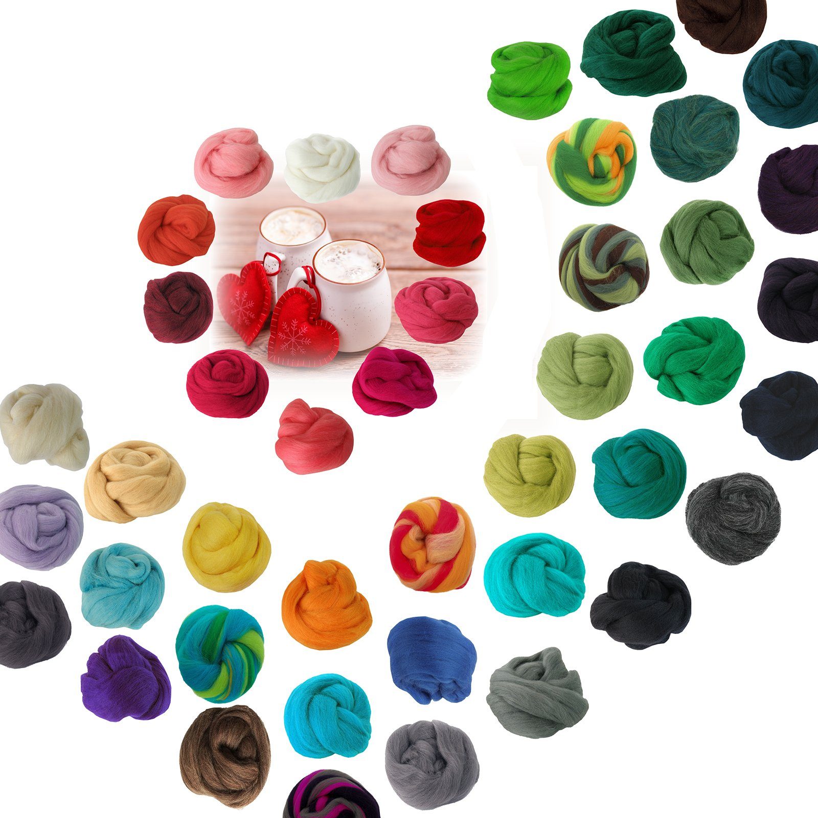 maDDma Bastelnaturmaterial 25g Filzwolle / Märchenwolle, Nass- u. Trockenfilzen, Farbwahl, naturweiß