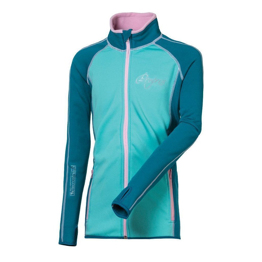 Progress TISPA Junior Kinder-Funkitonsjacke blaugrün/rosa