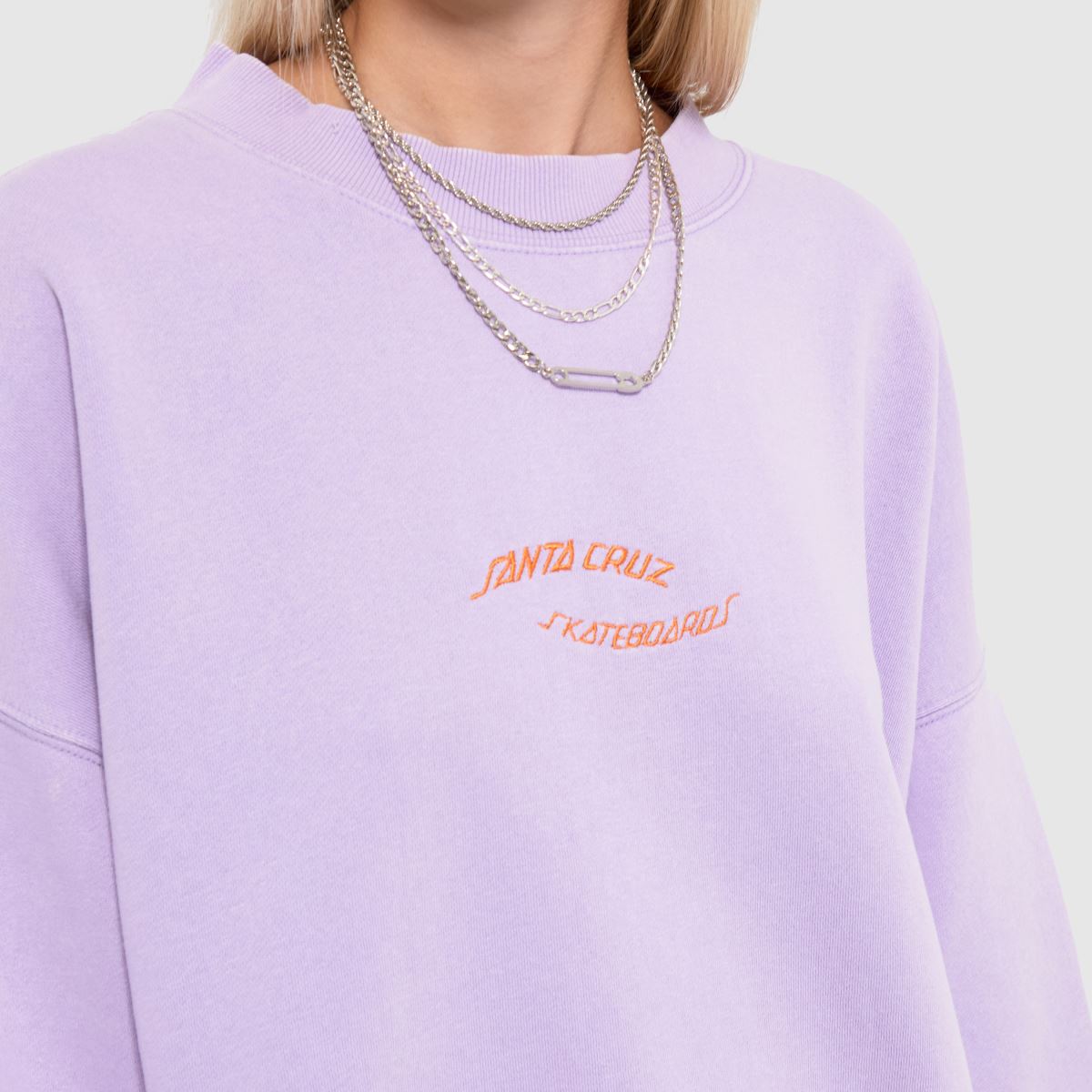 Santa Cruz – Lila sweatshirt med virvlande rund halsringning