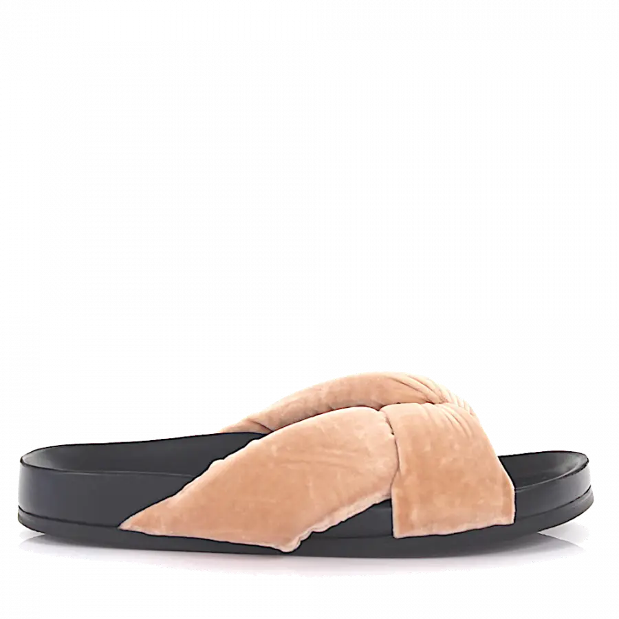 Chloé - Riemchensandalen Samt beige - beige