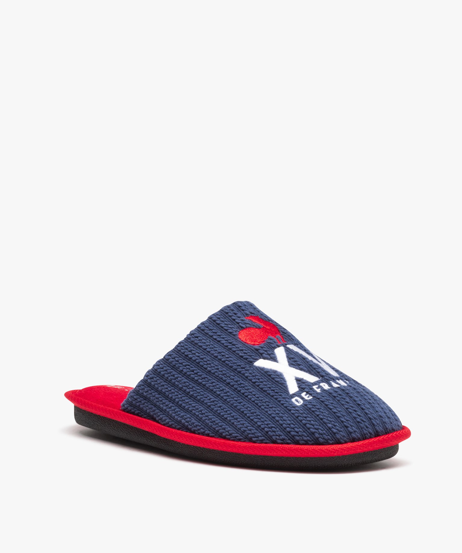 Chaussons homme mules XV de France dessus en maille bleu | GEMO