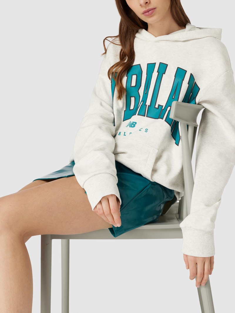 Hoodie in Melange-Optik Modell 'Athletics Warped Class' in mittelgrau meliert
