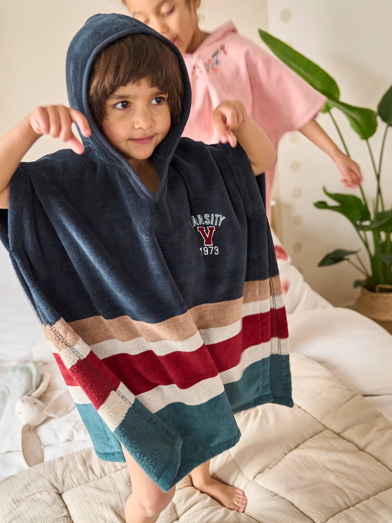 Vertbaudet Kinder Badeponcho DANDY Oeko-Tex - marine