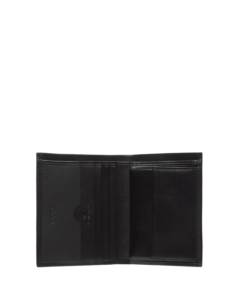 Geldbörse aus Leder mit Logo-Prägung in schwarz
