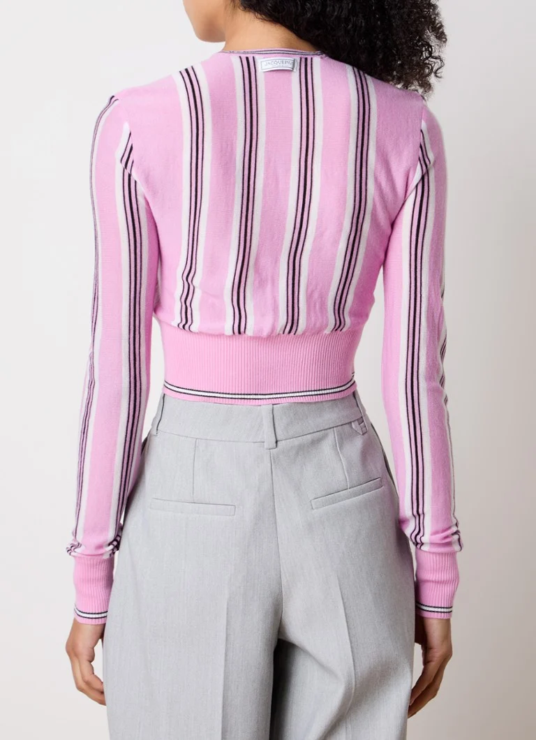 Jacquemus  Spiaggia fijngebreid cropped vest in scheerwolblend met streepprint