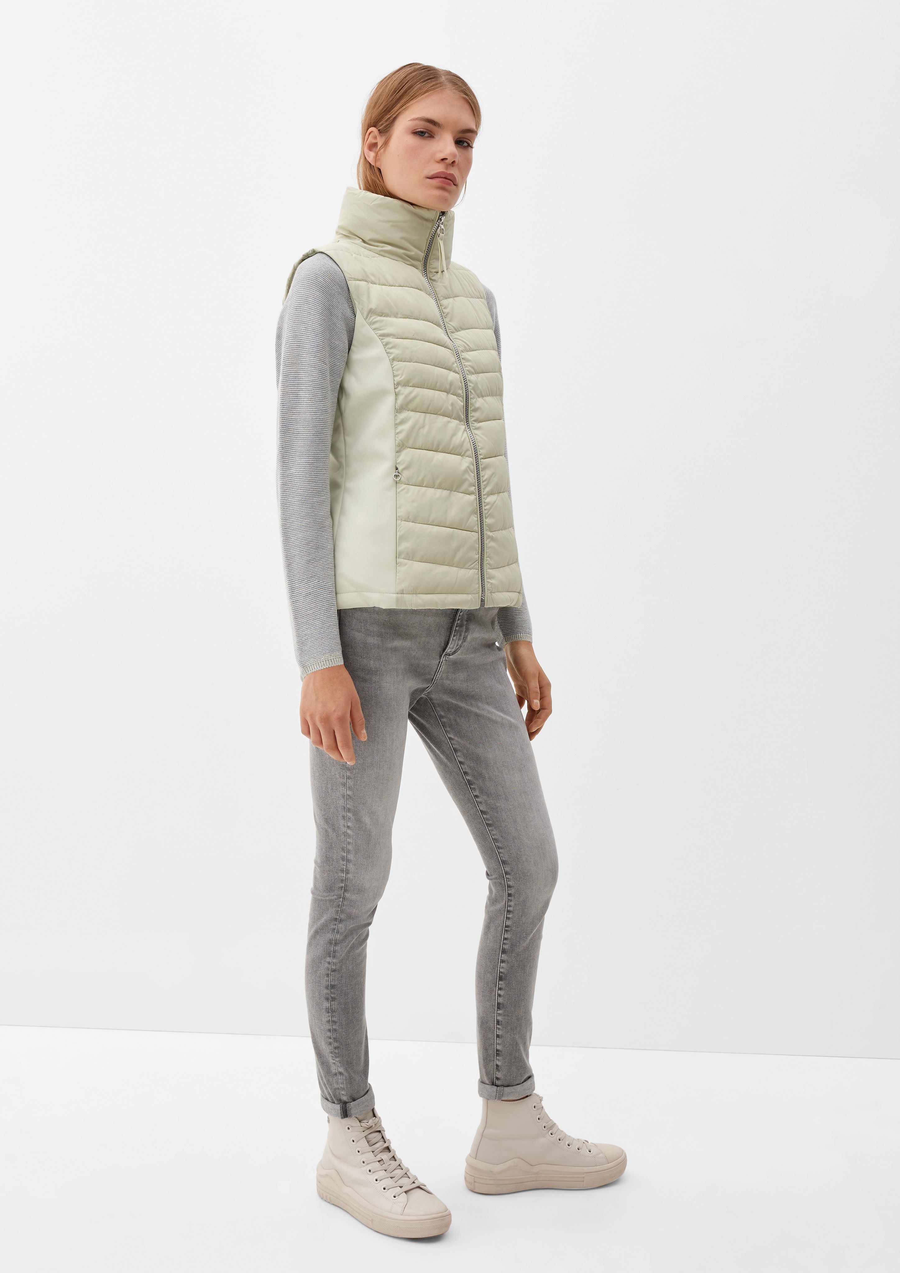 s.Oliver Funktionsweste Steppweste mit Softshell-Einsatz fixiertes Insert