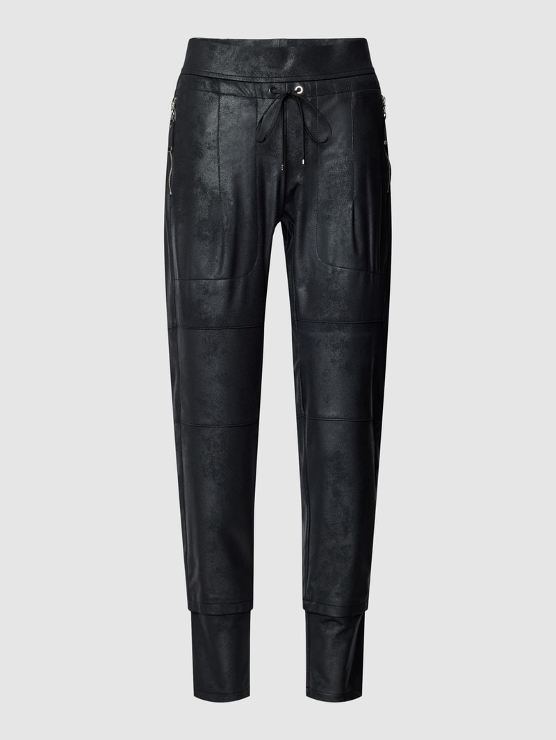 Jogpants in Leder-Optik Modell 'CANDY' in schwarz
