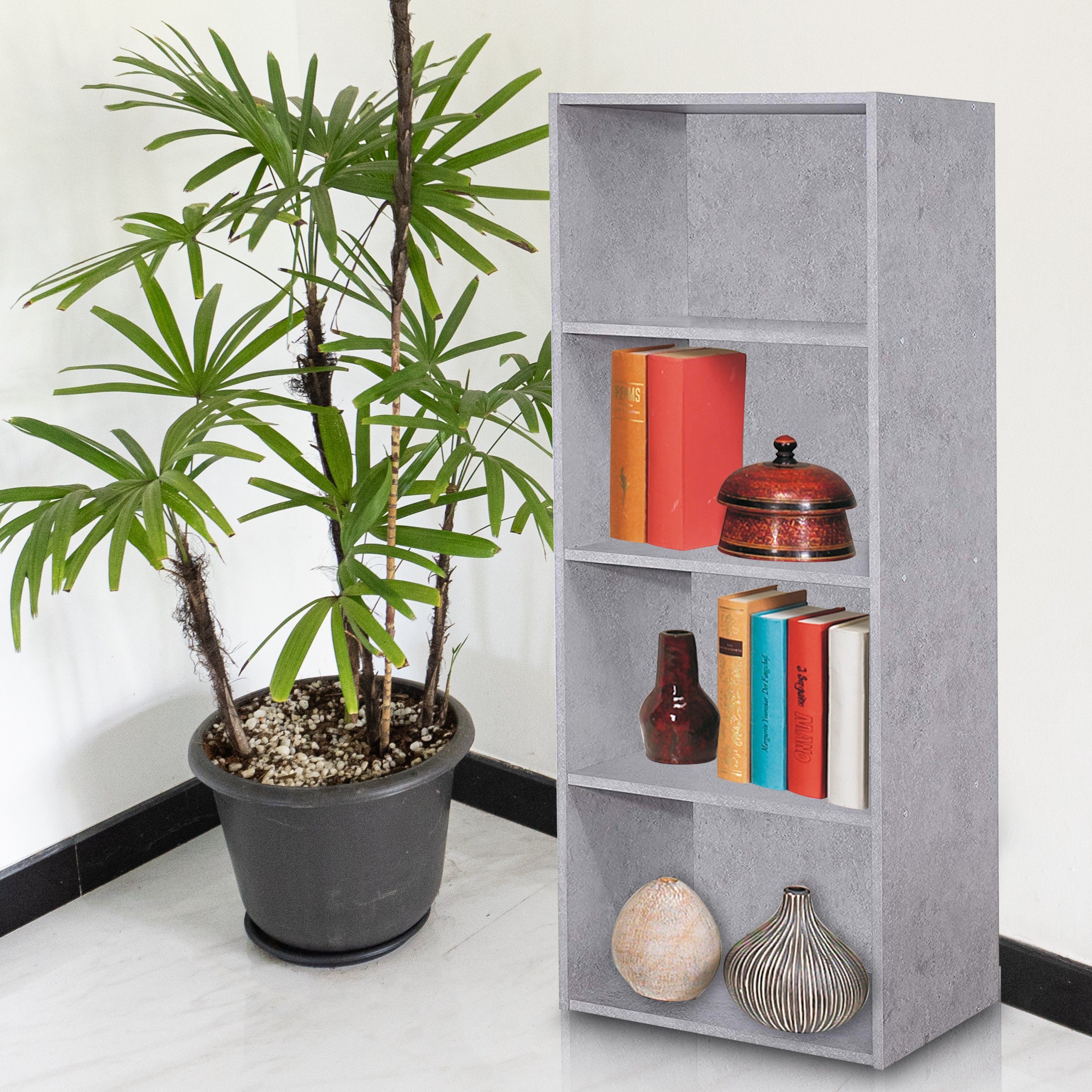 habeig Bücherregal Tube Bücherregal Standregal 4 Fächer Belastung Regalboden Standregal