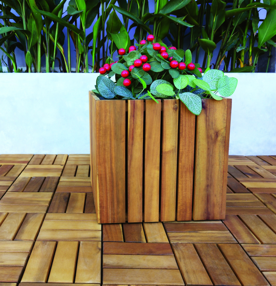 Hardin 1fachgut Pflanzkasten,Pflanztopf, Blumentopf,Blumenkasten, Blumenkübel 32,5 x 32,5 x  32cm FSC braun
