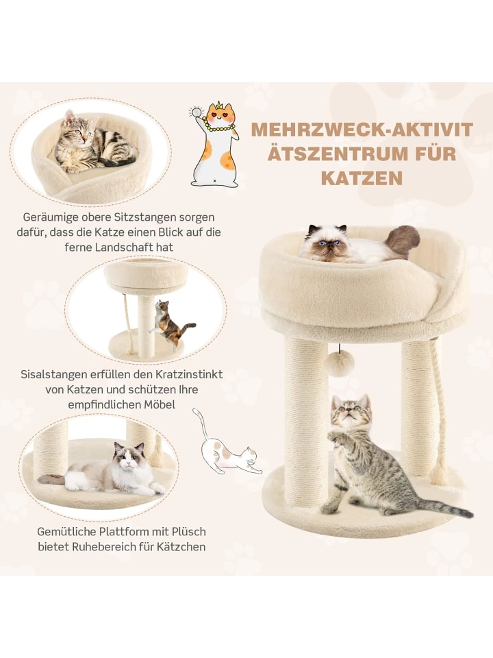 COSTWAY 4in1 Katzenbaum in Beige günstig kaufen 40 cm