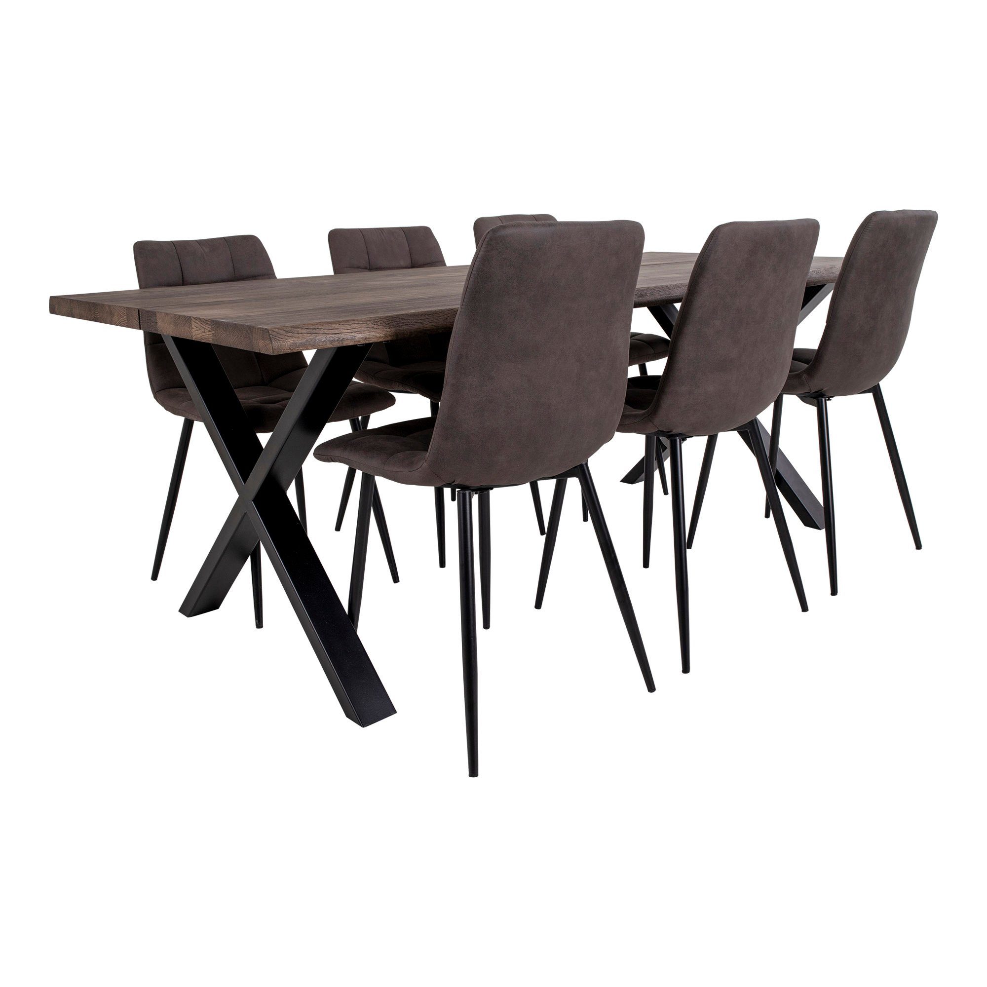 ebuy24 Essgruppe Tony Essgruppe, 1 Esstisch und 6 Stühle dunk