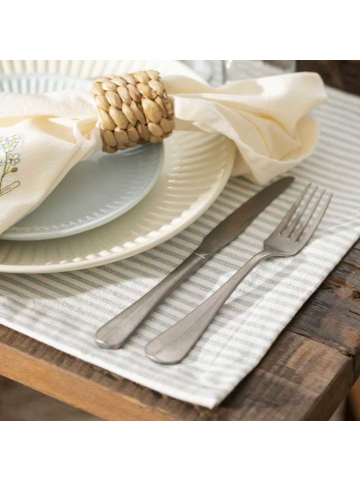 IB Laursen Tischset Staubig Blau mit weißen Streifen 45x35 cm günstig kaufen onesize